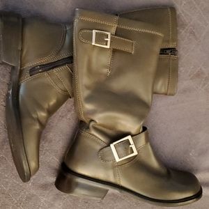 Matisse Leather Moto Boots LODEN DARK GREEN
